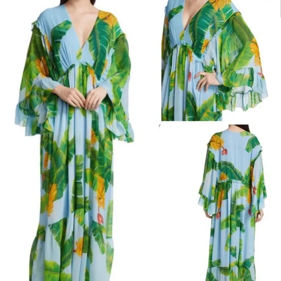Farm Rio banana dress butterfly sleeves size medium - Picture 2 of 6